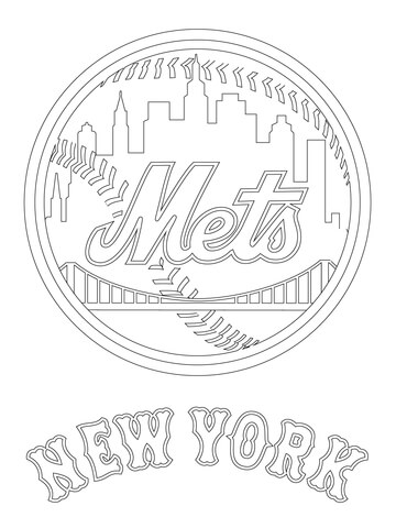 New York Mets Logo  Coloring Page